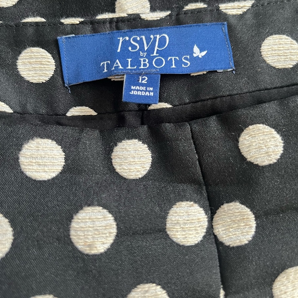 Talbots RSVP Black and Cream Polka Dot Psnt - Picture 5 of 5